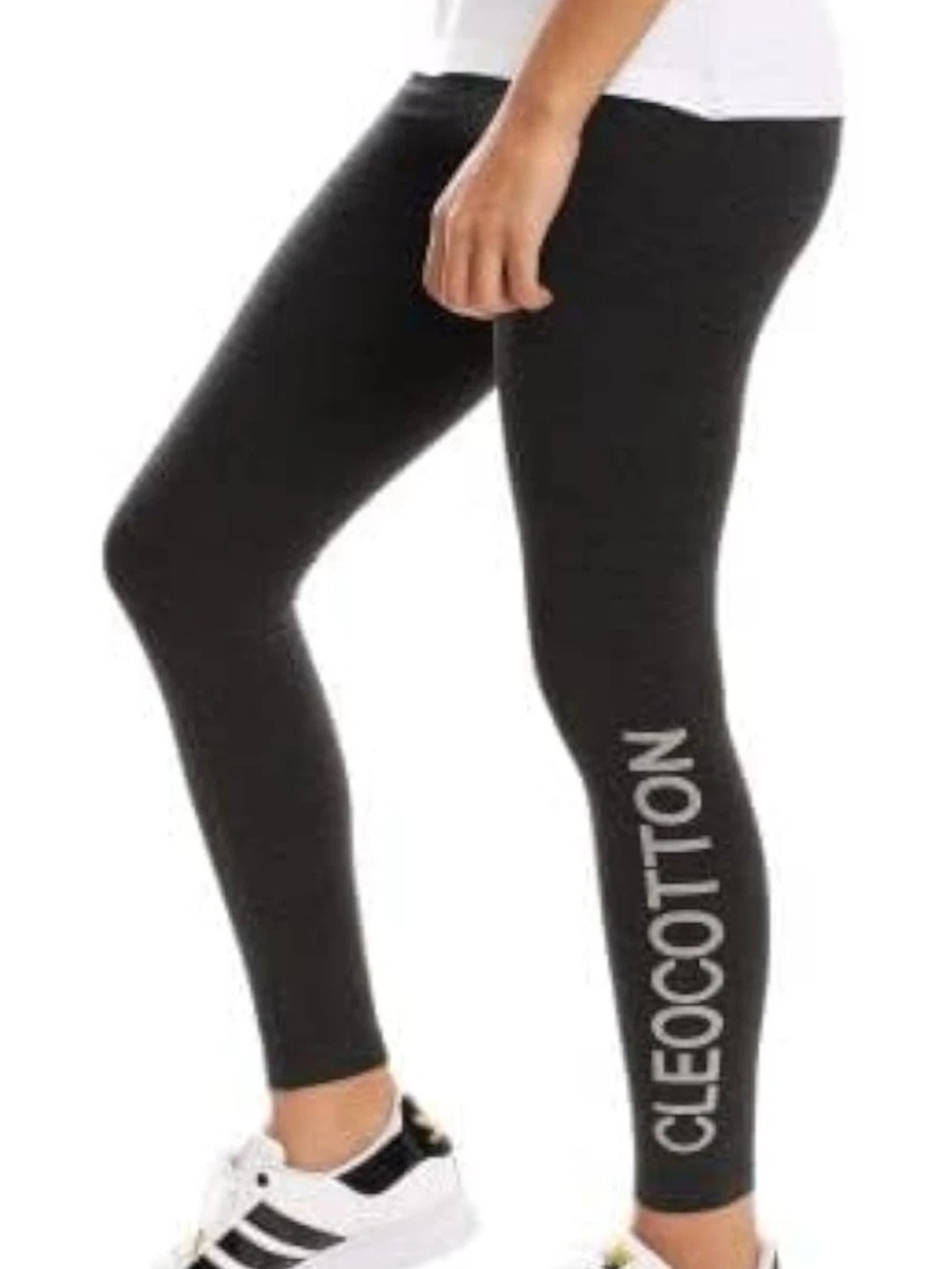 CleoCotton Rich Women's Leggings, High Waist, Pockets, Ultra Soft (SMALL)